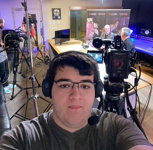 Zachary Atkins on set